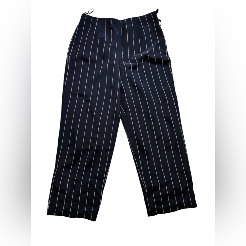Talbots Women’s Blue and White Striped Silk Pants Size 18
